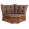 "Бергамо" плетеный угловой диванный модуль, цвет коричневый
