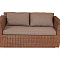 "Капучино" диван из искусственного ротанга двухместный, цвет коричневый